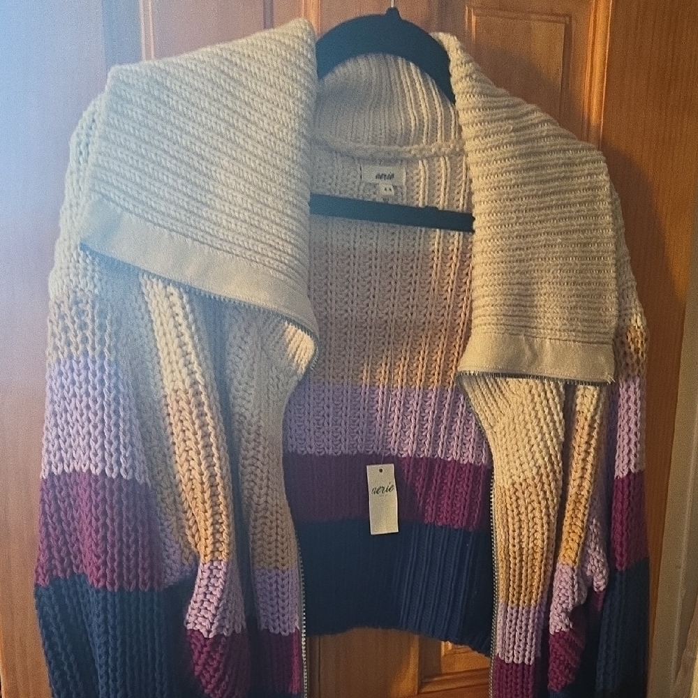 Aerie Multicolor Striped Cardigan